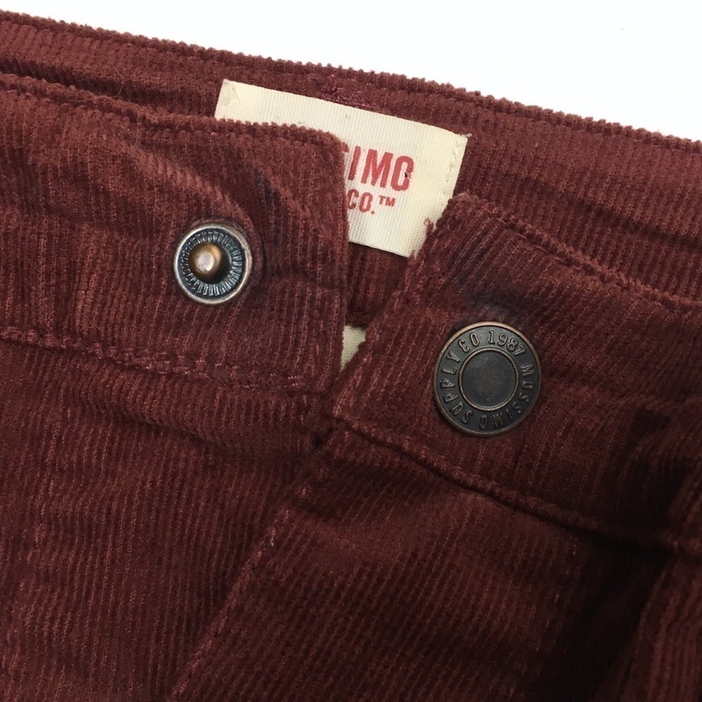 MOSSIMO Skirt Corduroy Ribbed Mini Rust Red Brown Snap Dark Academia Size 14 - Picture 9 of 11